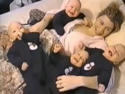 Mom with her laughing babies